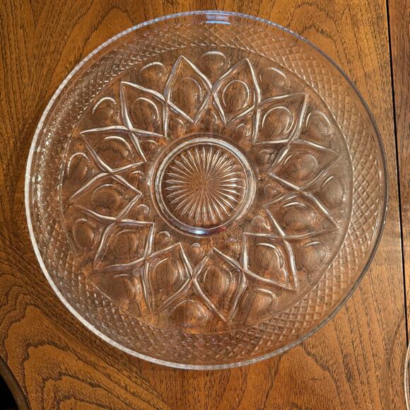 Vintage Platter Cape Cod by Imperial Glass Ohio Glassware 13" - Picture 8 of 10